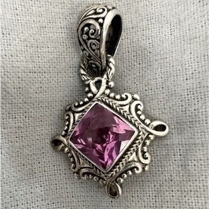 Pendant sterling silver pink tourmaline stone.
